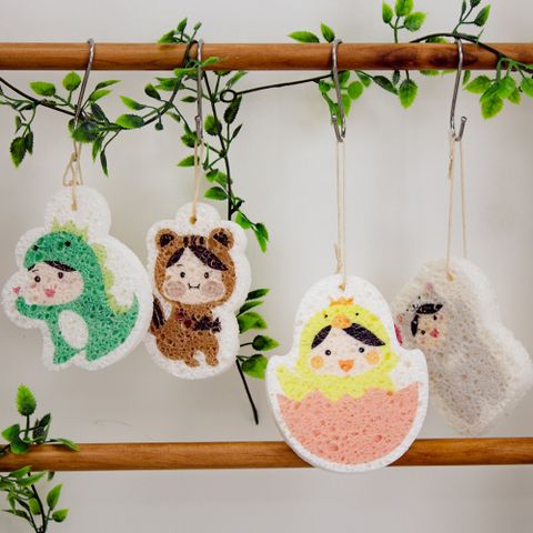 제로웨이스트 압축 캐릭터수세미 4종세트