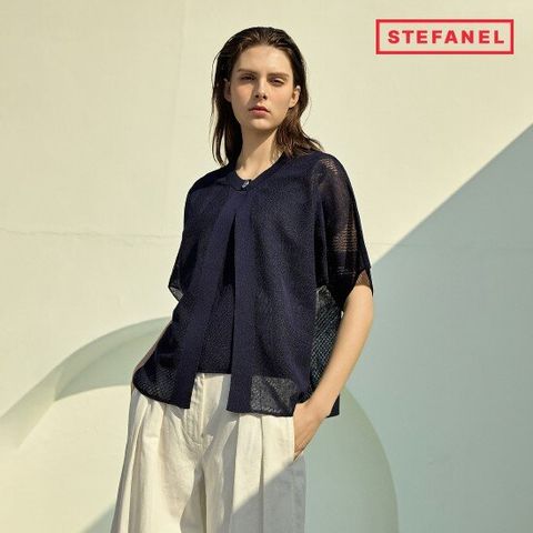 스테파넬 25SS 린넨 블렌드 볼레로 가디건 셋업 (가디건+베스트)