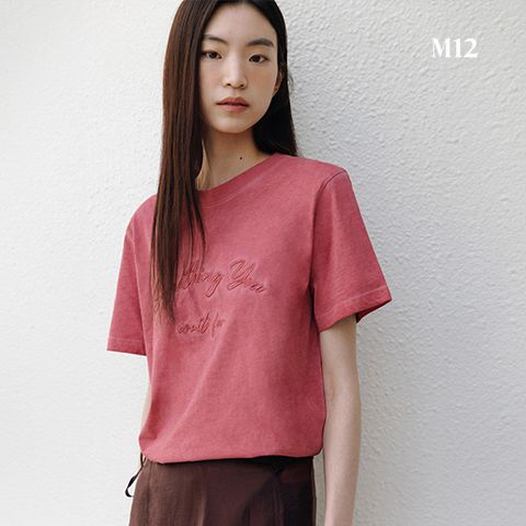 [온플] M12 25SS 여성 피그먼트 레터링 티셔츠 3종