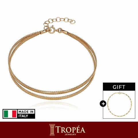 트로페아(TROPEA) 18K 더블 오메가 팔찌+18k 샤이닝 체인 팔찌