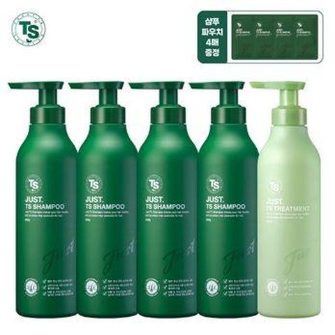저스트TS샴푸(500gX4+6gX4)+저스트TS트리트먼트 500ml