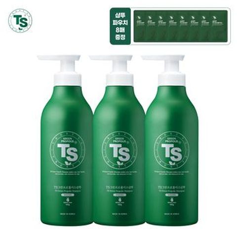 TS그린프로폴리스샴푸 500gX3+저스트TS샴푸 6gX8