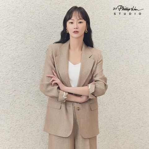 25SS Premium 메탈릭 프렌치 린넨 블렌디드 자켓