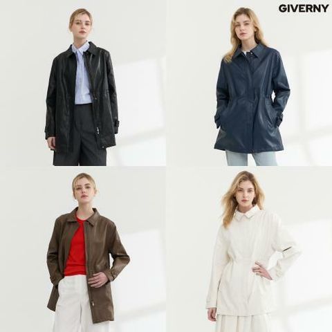 [삼성카드5%할인](런칭가 59,900원)(지금 입기 딱!) 25SS 최신상 지베르니 집업 하프 레더 코트