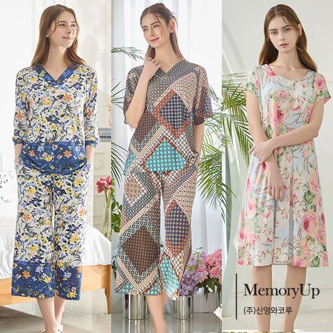 신영와코루 메모리업 아스킨 냉감 라운지웨어 2세트+원피스 1종