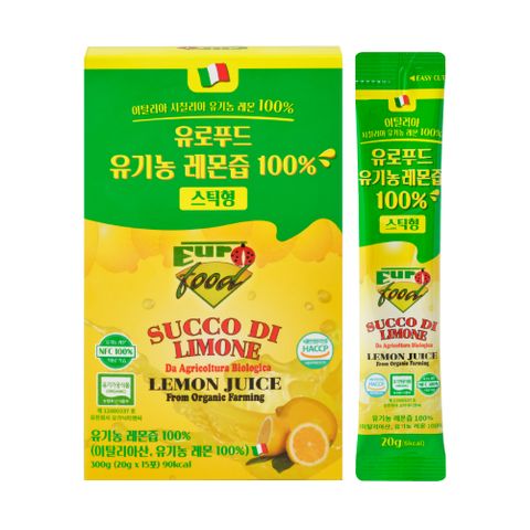 유로푸드 100% 유기농 레몬즙 스틱 1박스