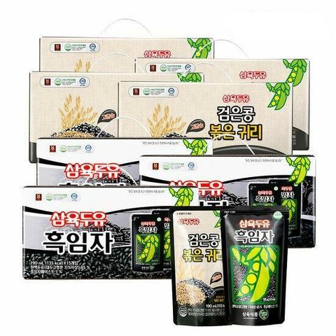 [카드 5%할인](25) 삼육두유 검은콩 볶은귀리 60팩 + 흑임자두유 45팩 (총105팩)