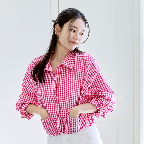 ★박나언PICK★셀렙샵 에디션 25SS 아사면 깅엄체크 셔츠