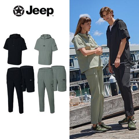 JEEP 25SS 남성 시어서커 여름셋업 3종 (반팔아노락+롱팬츠+숏팬츠)