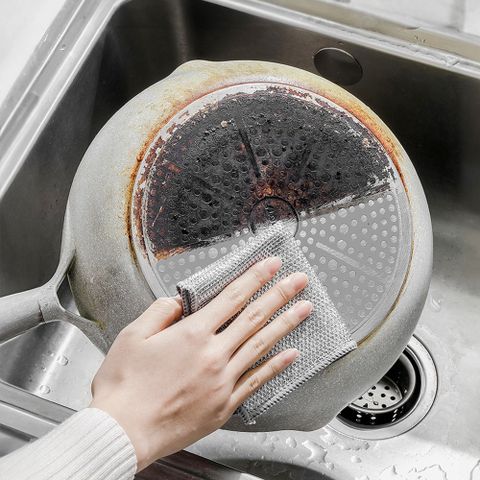 스크래치 없는 두겹 빛나리 은사 설거지 수세미 대형