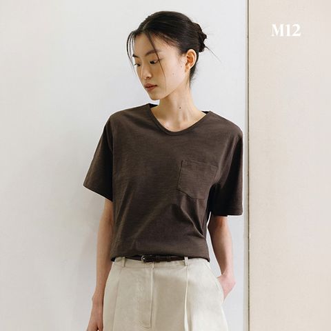 [온플] M12 25SS 여성 면슬럽 브이넥 티셔츠 6종