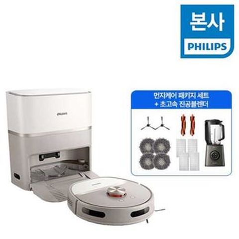 필립스 한국형 로봇청소기 R6 Slim(XU6500/82)물걸레 특화 청소기+필립스 진공블렌더(HR3757)+먼지케어패키지