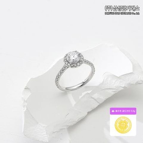 (주)삼성금거래소 18K 랩그로운 다이아몬드 1캐럿 퀸즈 반지+24K순금코인 0.2g+(포토상품평시)24K순금코인 0.2g