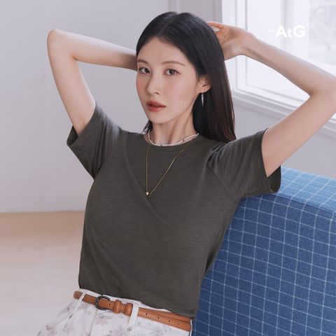 더엣지 25SS 뉴트럴에디션 모달 슬럽 티블라우스