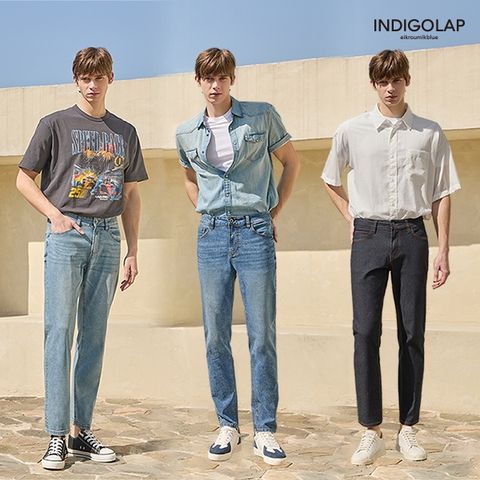 25SS[인디고랩]썸머 라이트 릴렉스 데님 3종, 남성