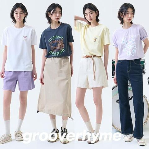 그루브라임 25SS 쿨에어큐브 반팔티셔츠 여성 4종