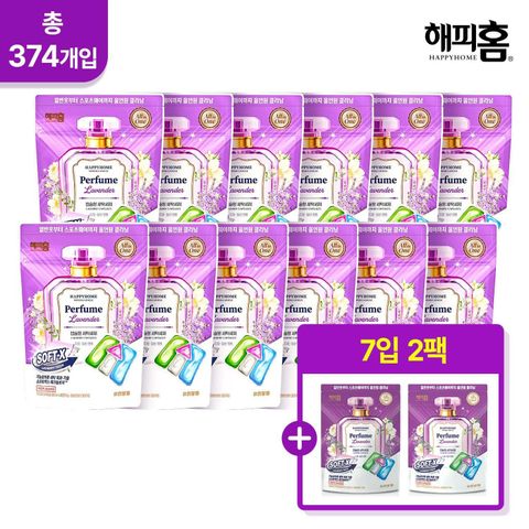 [카드 5%할인][해피홈/라벤더] 올인원 세탁세제 소프트엑스 라벤더 30입x12+7입2팩