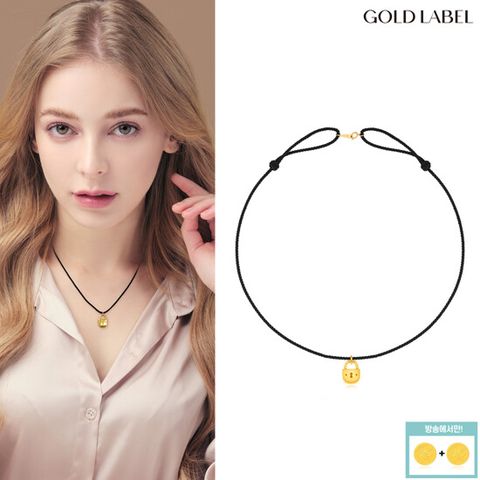 [단 한 번 이 가격] [정상가 419000원] 99.9 24K 순금 행운 자물쇠 매듭 목걸이 + 순금 카네이션 2개