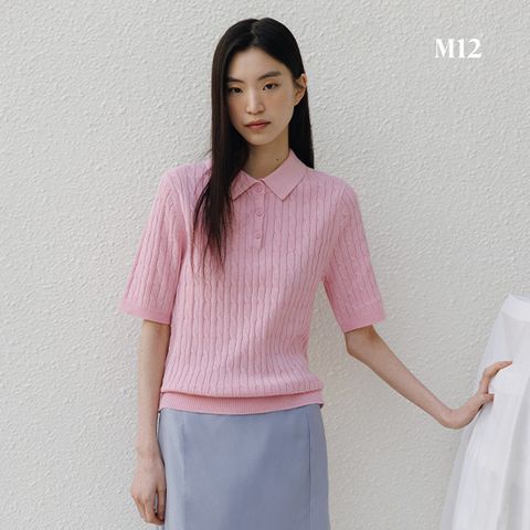 M12 25SS 여성 코튼블렌디드 케이블 카라니트 4종