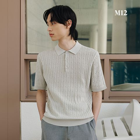 M12 25SS 남성 코튼블렌디드 케이블 카라니트 4종