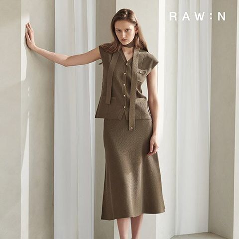 로우앤 썸머 셋업(베스트+스커트+머플러)