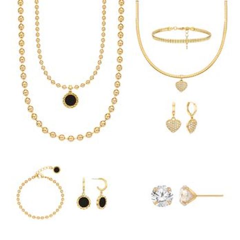 생줄랑 18K 천연오닉스 주얼리 풀세트+금귀걸이+하트오메가 풀세트