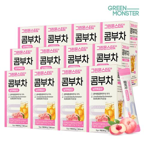 디톡 비건 콤부차 납작복숭아 12박스 (120포)