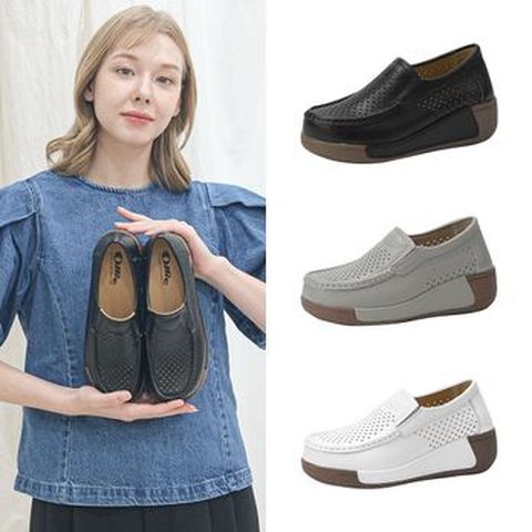 올리 소가죽 애니 펀칭 컴포트슈즈