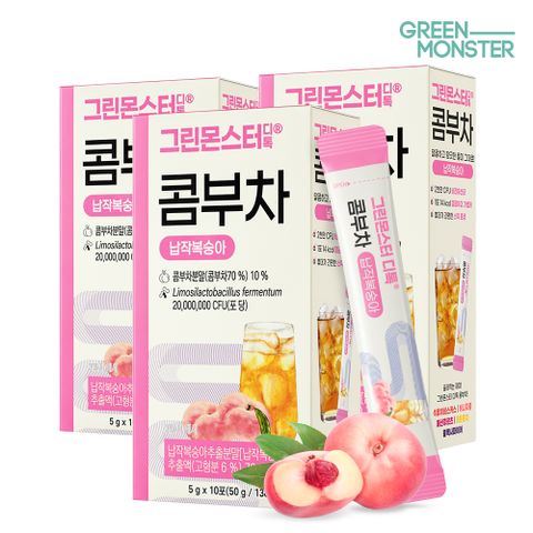 디톡 비건 콤부차 납작복숭아 3박스 (30포)