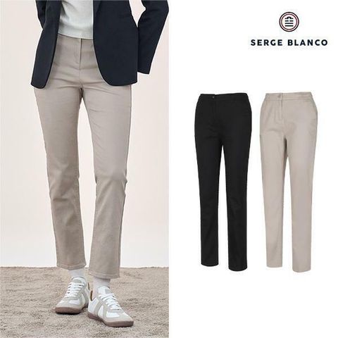[삼성카드5%할인]세르즈블랑코 24FW 여성 코튼 블렌디드 스판 팬츠 2종