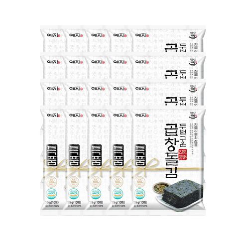 [삼성카드5%할인][예지]두번구운 진도 토종 특곱창돌김 35g(10매) x20봉