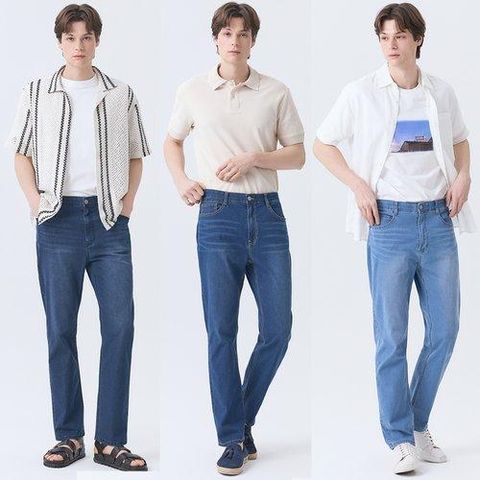 [뱅뱅] 25SS 남성 썸머 라이크라 스트레이트 데님 3종