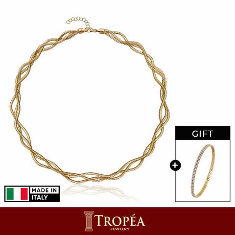 트로페아(TROPEA) 18K 오메가 웨이브 목걸이(3줄)