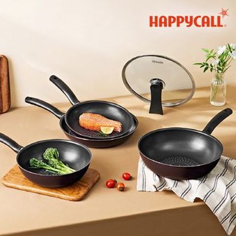 해피콜 스텔라 다이아몬드 IH 프라이팬 4종+28cm 유리뚜껑
