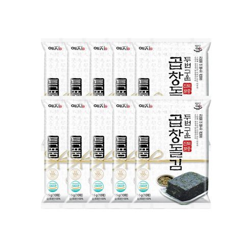 [삼성카드5%할인][예지]두번구운 진도 토종 특곱창돌김 35g(10매) x10봉