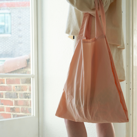 제니리본 트윈포켓 에코백(자수_핑크)