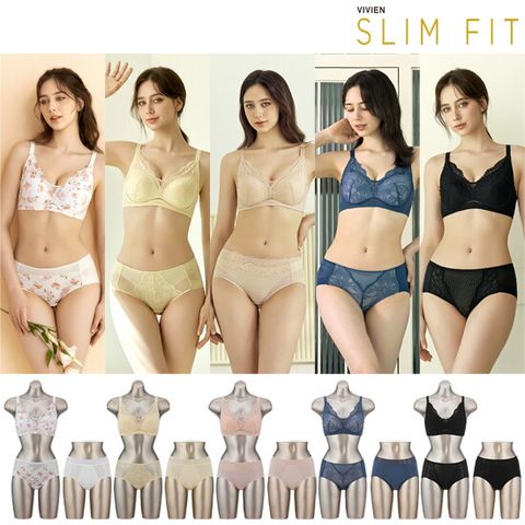 비비안 SLIMFIT 쿨라이크라 더블리프팅 브라팬티 5세트+세컨팬티5종