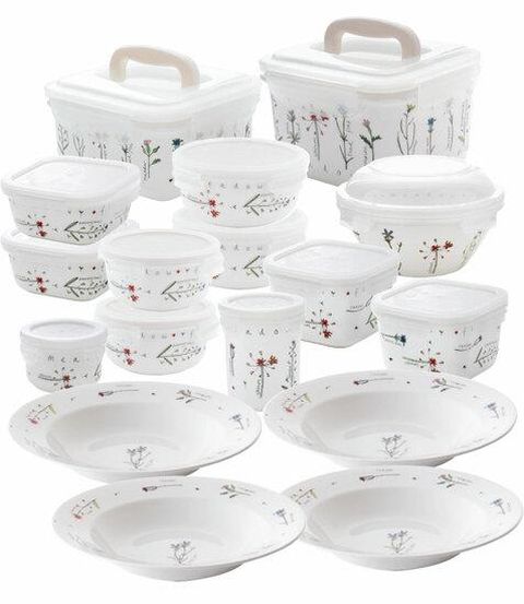 젠한국 레이첼바커 메도우플라워 밀폐 도자기용기 17P세트