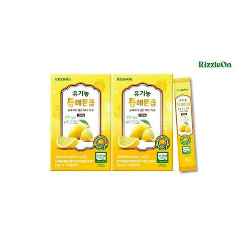 (M) 리즐온 유기농 통레몬즙 2박스 (20g*14포*2박스)