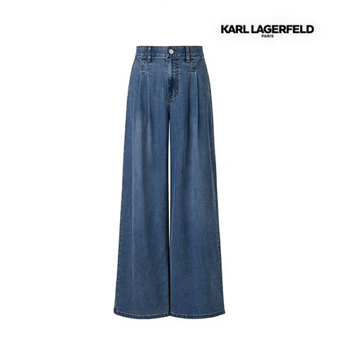 칼라거펠트 25SS 투턱 와이드 데님팬츠
