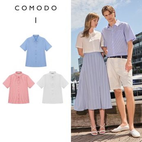 코모도 여성 시어서커 반팔 셔츠 3종