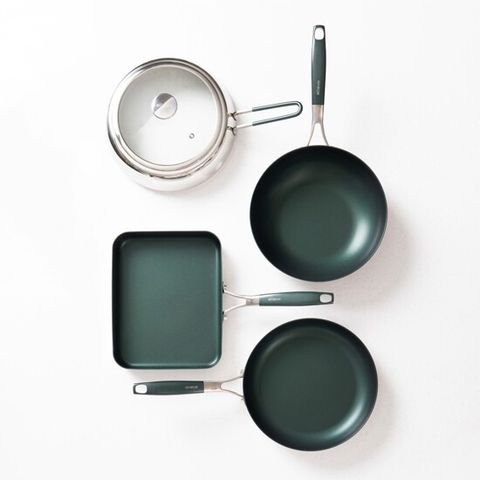 [2025NEW.통3중.IH인덕션 가능] 알레보 디 엣지 프라이팬 리뉴얼 세트(26팬+26웍+사각팬+스텐돔+유리뚜껑)