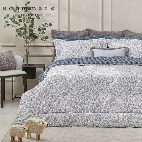 [국민카드5%할인][Q] 룸메이트 워셔블 플라워 양모차렵세트 by 알레르망
