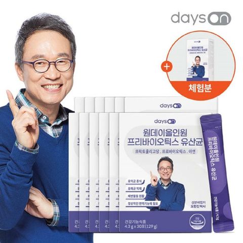 (방송에서만 50％세일) 데이즈온 원데이올인원 프리바이오틱스 유산균 12개월분 + 10일 무료체험