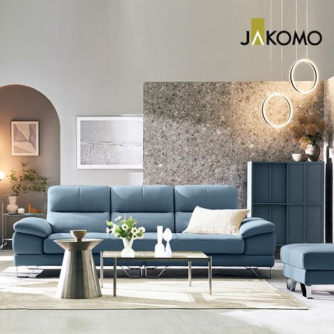 패시브 3.5인 천연면피 소가죽 소파+스툴