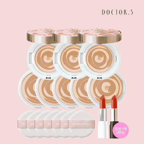 [삼성카드5%할인][VIP] 닥터3 링클필 커버팩트 (본품10g*3개 + 리필10g *5개 + 글로우립밤 1개)