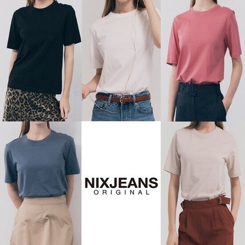 닉스 25SS 퓨어 코튼100 튜블러 티셔츠 여성 5종