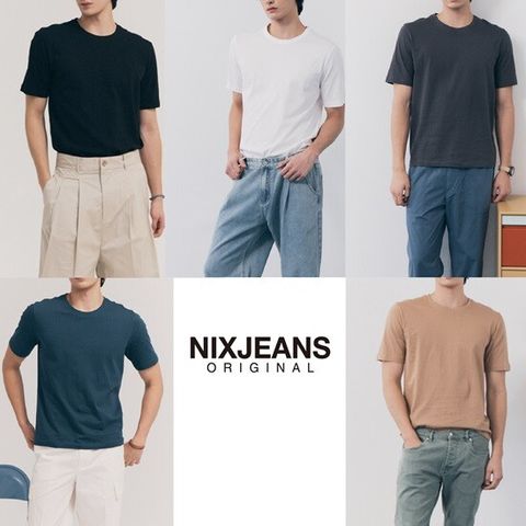 닉스 25SS 퓨어 코튼100 튜블러 티셔츠 남성 5종