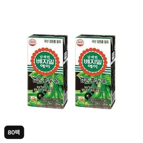 정식품 담백한 베지밀 에이 검은콩두유 80팩
