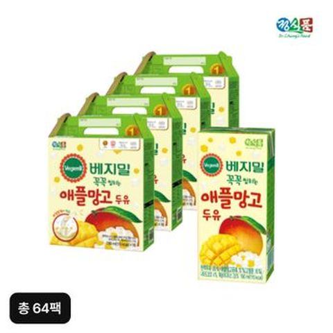 정식품 베지밀 꼭꼭 씹히는 애플망고두유 64팩